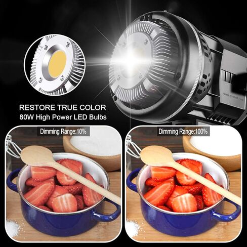 GVM 80W CRI97+ 5600K ضوء LED ضوء فيديو مع مجموعة تركيب بونز وإخراج مستمر إضاءة ضوئية من أجل يوتيوب Vlog Studio الأطفال ضوء التصوير الفوتوغرافي للزفاف مع عاكس in Saudi Arabia