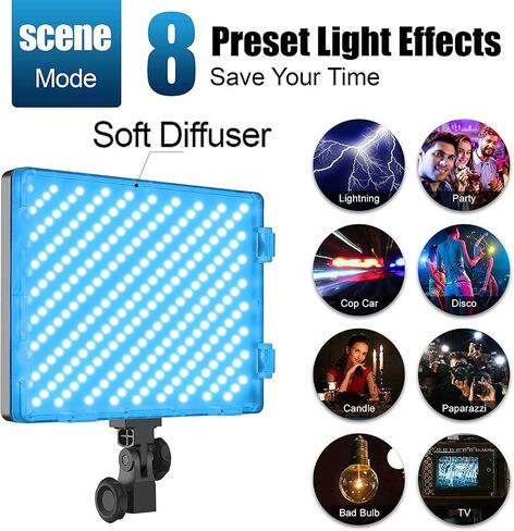 GVM RGB LED Video Lights Photography Lighting Kit, 50W Bi-Color 3200K-5600K Studio Lights, 2-Packs 672 Led Beads APP Control Film Lights Panels for Videography/Streaming/Gaming/YouTube CRI 97+ in Saudi Arabia