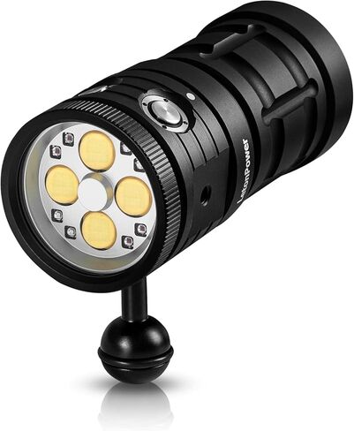 ضوء الغطس، مصباح فيديو تحت الماء LetonPower TS SX 11000 لومن 100 متر، مصباح يدوي للغوص، مصباح غوص سكوبا، مصباح يدوي مقاوم للماء مع الرياضات المائية، تصوير الفيديو تحت الماء والتصوير الفوتوغرافي in Kuwait
