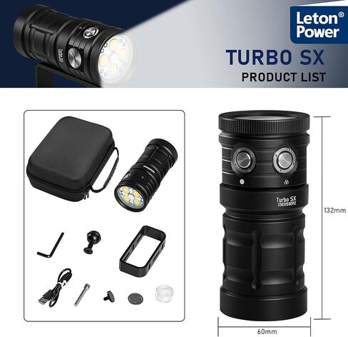 ضوء الغطس، مصباح فيديو تحت الماء LetonPower TS SX 11000 لومن 100 متر، مصباح يدوي للغوص، مصباح غوص سكوبا، مصباح يدوي مقاوم للماء مع الرياضات المائية، تصوير الفيديو تحت الماء والتصوير الفوتوغرافي in Kuwait