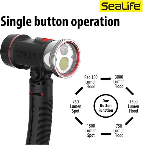 SEALIFE Sea Dragon 3000SF Pro Dual Beam Compact Underwater Scuba Diving Photo-Video COB LED Light, LED-Light Head Only in Saudi Arabia