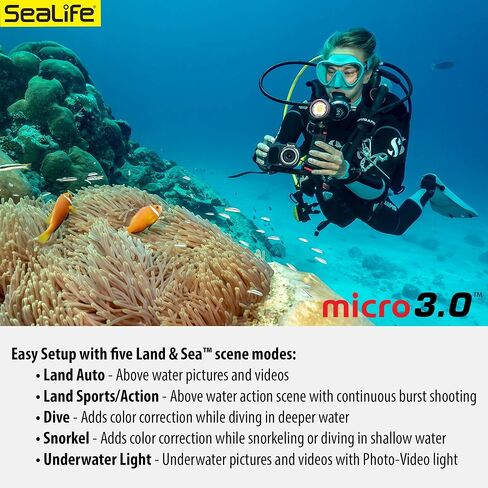 SeaLife Micro 3.0 Pro Duo 5000 Set Underwater Camera & Dual Light Set for Photography and Video, Easy Set-up, Wireless Transfer, Includes Travel case in Saudi Arabia