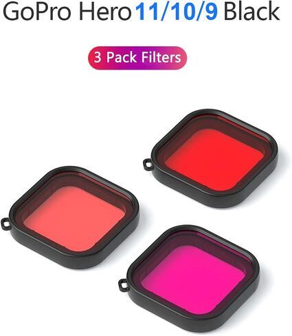 غطاء مقاوم للماء من FitStill لـ Go Pro Hero 11 Black/Hero 10 Black/Hero 9 Black، غطاء حماية للغوص تحت الماء بطول 60 مترًا مع 3 مرشحات in Saudi Arabia
