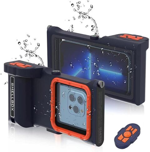 MRUOZRUI Bluetooth Connection 3rd Gen Diving Waterproof Case, Professional 15m/50ft Underwater Photo & Video Case for Snorkeling, Scuba Dive Phone Case Fits for iPhone/Samsung/Universal Black-Purple in Kuwait