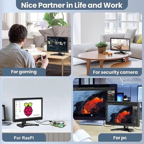 Eyoyo 8 Inch HDMI Monitor Small LCD Screen Mini Monitors 1024x768 4:3 TFT HD CCTV Security Display with Speakers HDMI VGA BNC AV Ypbpr Input for Computer PC Laptop RasPi Camera in Saudi Arabia