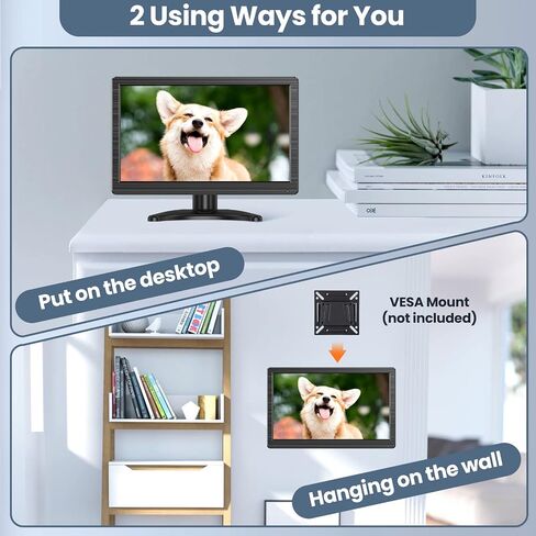 Eyoyo 8 Inch HDMI Monitor Small LCD Screen Mini Monitors 1024x768 4:3 TFT HD CCTV Security Display with Speakers HDMI VGA BNC AV Ypbpr Input for Computer PC Laptop RasPi Camera in Saudi Arabia