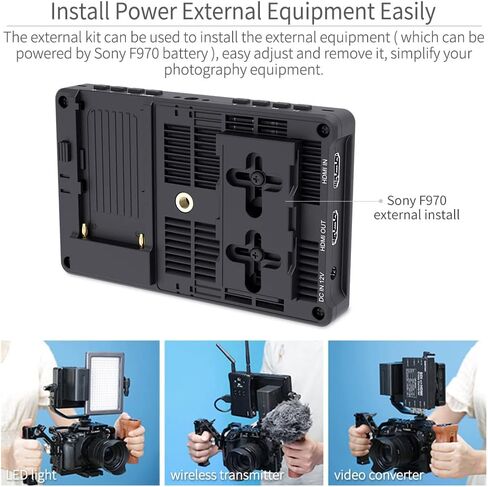 فيل وورلد شاشة ميدانية F5 برو V4 مقاس 6 انش 1920×1080 IPS تعمل باللمس وكاميرا دي اس ال ار ومنفذ HDMI 4K وشكل موجي ثلاثي الابعاد وLUT وRec.709 قياسي مع ذراع امالة للبث المباشر والتقاط الصور والفيديو in Saudi Arabia