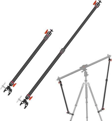 Neewer Camera Slider Support Arm Stabilizer, 2-Pack Adjustable Tripod Stability Arm for Increasing Stability in Aluminum Alloy, Extendable Poles for Camera Video Slider Rail with C Clamps and BallHead in Saudi Arabia