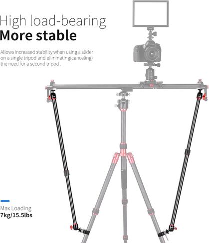 Neewer Camera Slider Support Arm Stabilizer, 2-Pack Adjustable Tripod Stability Arm for Increasing Stability in Aluminum Alloy, Extendable Poles for Camera Video Slider Rail with C Clamps and BallHead in Saudi Arabia