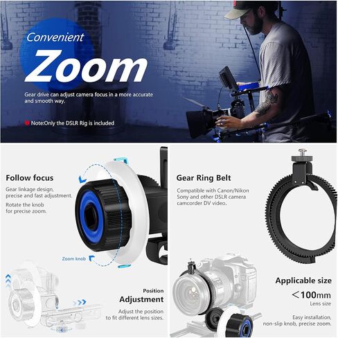 Neewer Shoulder Rig Kit for DSLR Cameras and Camcorders, Movie Video Film Making System with Matte Box, Follow Focus, C-Shaped Bracket, 15mm Rods, Handgrip, 1/4" & 3/8" Threads (Blue + Black) in Saudi Arabia