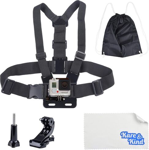 Kare & Kind Chest Mount Harness Compatible with GoPro Hero7, 6, 5, 4, Hero Session, Black, Silver, Hero+, LCD, Hero3+, 3, 2, 1, DJI OSMO Action - Adjustable Chest Strap - for Action Sports and Outdoor in Saudi Arabia