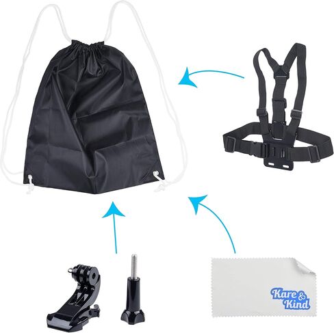 Kare & Kind Chest Mount Harness Compatible with GoPro Hero7, 6, 5, 4, Hero Session, Black, Silver, Hero+, LCD, Hero3+, 3, 2, 1, DJI OSMO Action - Adjustable Chest Strap - for Action Sports and Outdoor in Saudi Arabia