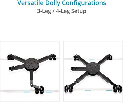PROAIM Supreme Cinema Dolly + مسار مستقيم بطول 12 قدم، بازوكا تلسكوبي، مقعد. إعداد 3 أرجل/4 أرجل، مقبض دوللي قابل للتمديد، حركة سلسة على المسار. دوللي مستقرة/لقطات التتبع + حقيبة الطيران (DL-254-00) in Saudi Arabia