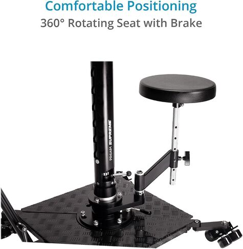 PROAIM Supreme Cinema Dolly + مسار مستقيم بطول 12 قدم، بازوكا تلسكوبي، مقعد. إعداد 3 أرجل/4 أرجل، مقبض دوللي قابل للتمديد، حركة سلسة على المسار. دوللي مستقرة/لقطات التتبع + حقيبة الطيران (DL-254-00) in Saudi Arabia