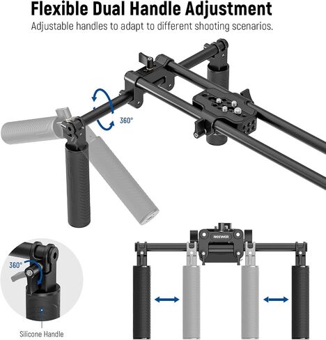 NEEWER Universal Shoulder Rig Kit, 16"/40cm Extended 15mm Rod Support System Camera Stabilizer for DSLR Camcorder for Filmmaking, Compatible with SmallRig Follow Focus/Lens Support/Matte Box, SR004 in Saudi Arabia