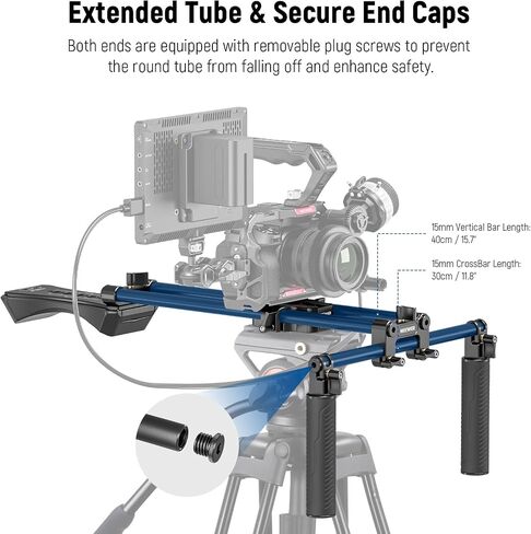 NEEWER Universal Shoulder Rig Kit, 16"/40cm Extended 15mm Rod Support System Camera Stabilizer for DSLR Camcorder for Filmmaking, Compatible with SmallRig Follow Focus/Lens Support/Matte Box, SR004 in Saudi Arabia
