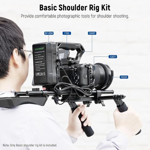NEEWER Universal Shoulder Rig Kit, 16"/40cm Extended 15mm Rod Support System Camera Stabilizer for DSLR Camcorder for Filmmaking, Compatible with SmallRig Follow Focus/Lens Support/Matte Box, SR004 in Saudi Arabia