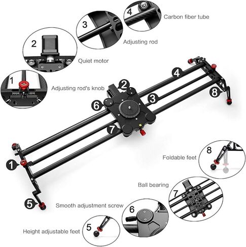 GVM Great Video Maker Camera Motorized Slider,48"/120CM,Automatic Round Trip,Time Lapse,Panoramic Shooting,Video Capture,Slider Smooth and Stable,with Battery in Saudi Arabia