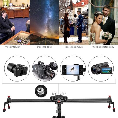 GVM Great Video Maker Camera Motorized Slider,48"/120CM,Automatic Round Trip,Time Lapse,Panoramic Shooting,Video Capture,Slider Smooth and Stable,with Battery in Saudi Arabia