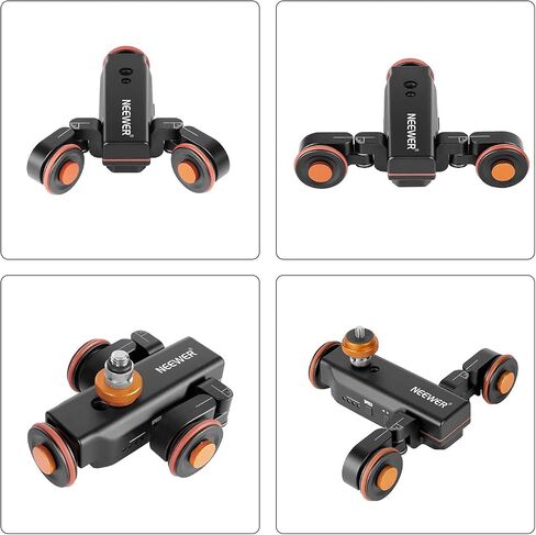 Neewer 3-Wheels Wireless Video Camera Dolly, 3-Speed Motorized Electric Track Rail Slider Dolly Car with Remote Control, Compatible with DSLR Camera, Camcorder, Gopro, iPhone, and Android Smartphone in Saudi Arabia