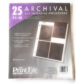 Archival Negative Pages Holds Four 4 x 5 Inches Negatives or Transparencies, Pack of 25 in Kuwait