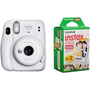 Fujifilm Instax Mini 11 Instant Film Camera, Ice White - with Fujifilm instax Mini Instant Daylight Film Twin Pack, 20 Exposures in Kuwait