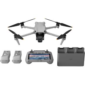 مجموعة DJI Air 3 Fly More Combo مع DJI RC 2 (جهاز التحكم عن بعد بالشاشة)، طائرة بدون طيار مع كاميرات أساسية مزدوجة متوسطة وواسعة الزاوية للبالغين، دقة 4K HDR، أقصى وقت طيران 46 دقيقة، 48 ميجابكسل، بطاريتين إضافيتين in Kuwait