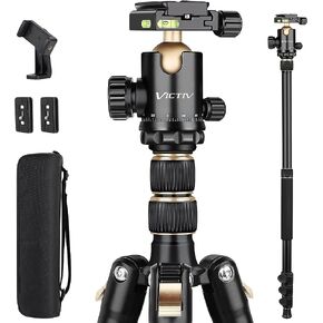 Tripod for Camera, Professional DSLR Tripod for Photography, Tall Camera Tripod Stand, Lightweight Heavy Duty Tripod for Spotting Scopes, Telescope and Binoculars, Compact Complete Tripod Units