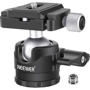 NEEWER 28mm Low Profile Tripod Ball Head 360° Panoramic Rotating with 1/4" Arca Type Quick Release Plate and Bubble Level for DSLR Cameras Tripods Monopods Slider, Max Load: 6.6lb/3kg in Saudi Arabia
