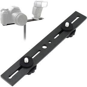 8"/20cm Dual Speedlite Camera Mount Tripod Bracket Flash Extension Bar,8" Dual Tripod Bracket for Camera,LED Video Light,DSLR Camera,Flash Light
