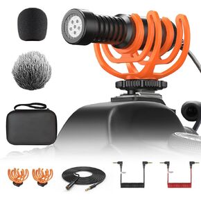 Camera Microphone, Shotgun Microphone Professional Super Cardioid Video Microphone with 10ft Extension Cable, Perfect for iPhone, Android Smartphones, Canon EOS, Nikon DSLR Cameras and Camcorders in Saudi Arabia