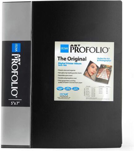 Itoya Original Art ProFolio 13x19 Black Photo Album Book with 48 Pages - Protective Binder with Plastic Sleeves in Saudi Arabia
