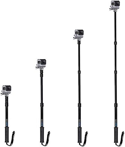 ساندمارك عمود - اصدار معدني: عصا تمديد مقاومة للماء مقاس 15-50 انش (عمود) لكاميرا جوبرو هيرو 7 وهيرو 6 وهيرو 5 وفيوجن وسيشن وهيرو 4 و3+ و3 و2 وكاميرات HD - مع مشبك تحكم عن بعد (تثبيت) in Kuwait