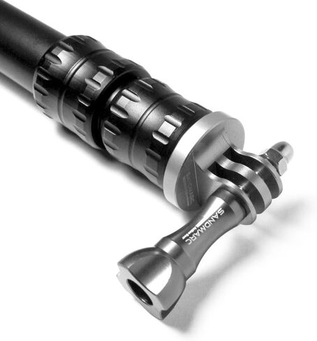 ساندمارك عمود - اصدار معدني: عصا تمديد مقاومة للماء مقاس 15-50 انش (عمود) لكاميرا جوبرو هيرو 7 وهيرو 6 وهيرو 5 وفيوجن وسيشن وهيرو 4 و3+ و3 و2 وكاميرات HD - مع مشبك تحكم عن بعد (تثبيت) in Kuwait