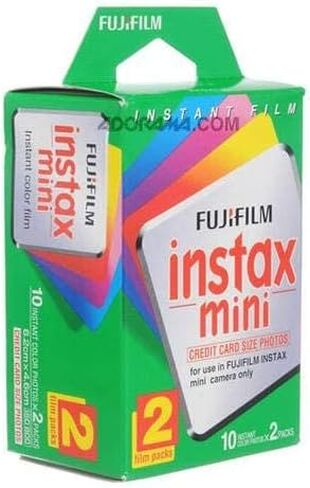 Fujifilm Instax Mini 11 Instant Film Camera, Ice White - with Fujifilm instax Mini Instant Daylight Film Twin Pack, 20 Exposures in Kuwait