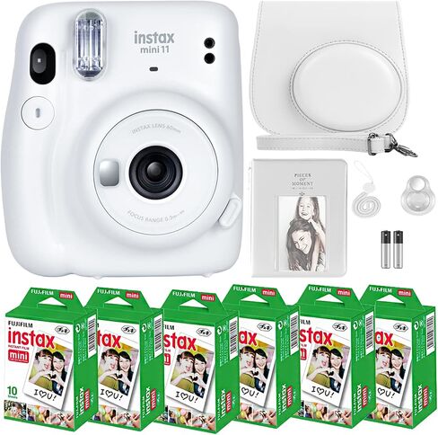 Fujifilm Instax Mini 11 Camera with Fujifilm Instant Mini Film (60 Sheets) Bundle with Deals Number One Accessories Including Carrying Case, Selfie Lens, Photo Album, Stickers (Blush Pink) in Saudi Arabia