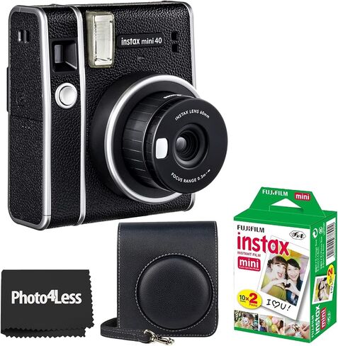 Fujifilm Instax Mini 40 Instant Camera + Mini Twin Pack Film (20 Sheets) + Case in Saudi Arabia