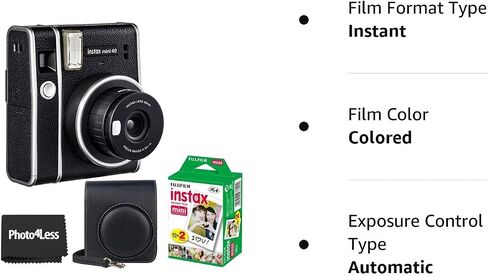 Fujifilm Instax Mini 40 Instant Camera + Mini Twin Pack Film (20 Sheets) + Case in Saudi Arabia