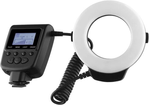 Digital Nc 48 Macro LED Ring Light & Ring Flash with LCD Display Compatible with Nikon, Canon, Sony, Panasonic, Leica, Fujifilm, Pentax & Olympus DSLR's in Saudi Arabia