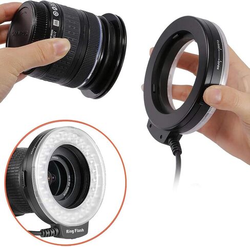 Digital Nc 48 Macro LED Ring Light & Ring Flash with LCD Display Compatible with Nikon, Canon, Sony, Panasonic, Leica, Fujifilm, Pentax & Olympus DSLR's in Saudi Arabia