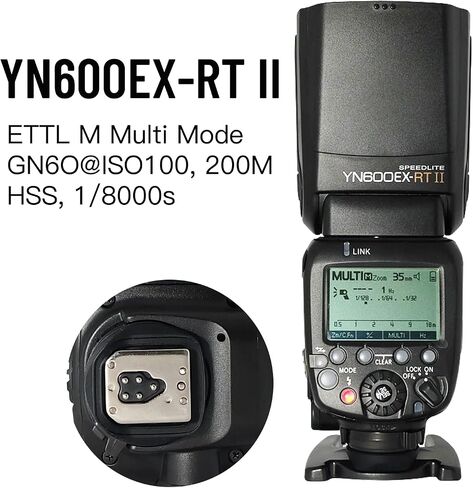 YONGNUO Updated YN600EX-RT II Wireless Flash Speedlite, GN60 with Optical Master and TTL HSS for Canon 600EX-RT, ST-E3-RT Wireless Signal Camera in Saudi Arabia