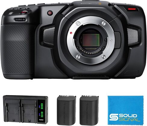 حزمة الطاقة لكاميرا سينما الجيب بتصميم Blackmagic بدقة 4K (CINECAMPOCHDMFT4K) - تتضمن بطاريتين (2) إضافيتين LP-E6، وشاحن بطارية مزدوج، وقماش من الألياف الدقيقة SolidSignal in Kuwait