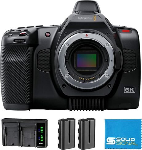 حزمة الطاقة لكاميرا سينما الجيب بتصميم Blackmagic بدقة 4K (CINECAMPOCHDMFT4K) - تتضمن بطاريتين (2) إضافيتين LP-E6، وشاحن بطارية مزدوج، وقماش من الألياف الدقيقة SolidSignal in Kuwait