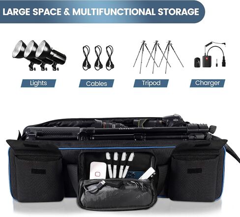YOREPEK 30.5" Heavy Tripod Carrying Case Bag with 2 Padding Protective Pads | Large Photo Studio Equipment Case for Tripods, Monopods, Speaker Stands, Boom Stands, Camcorders, and Mic Stands, Travel in Saudi Arabia