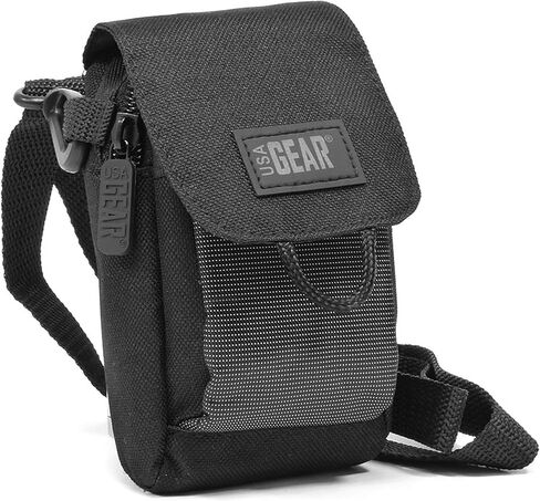 USA Gear Small Binocular Case – Compact Binocular Case w/Shoulder Strap, Belt Loop, Weather Resistant Exterior - Compatible with POLDR 12x25, WRNRN 12X25, Aurosports 10x25, Anourney 8x21, and More in Saudi Arabia