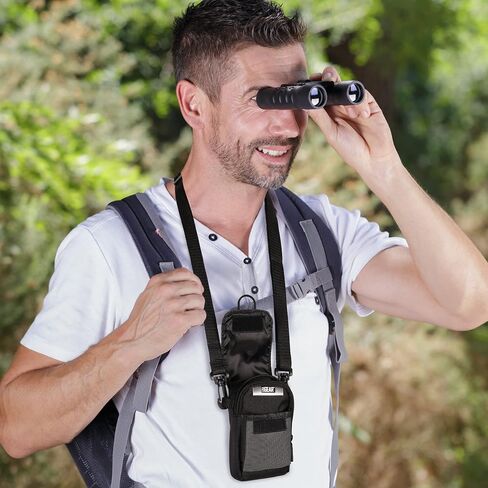 USA Gear Small Binocular Case – Compact Binocular Case w/Shoulder Strap, Belt Loop, Weather Resistant Exterior - Compatible with POLDR 12x25, WRNRN 12X25, Aurosports 10x25, Anourney 8x21, and More in Saudi Arabia
