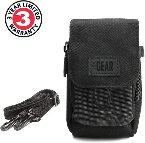 USA Gear Small Binocular Case – Compact Binocular Case w/Shoulder Strap, Belt Loop, Weather Resistant Exterior - Compatible with POLDR 12x25, WRNRN 12X25, Aurosports 10x25, Anourney 8x21, and More in Saudi Arabia