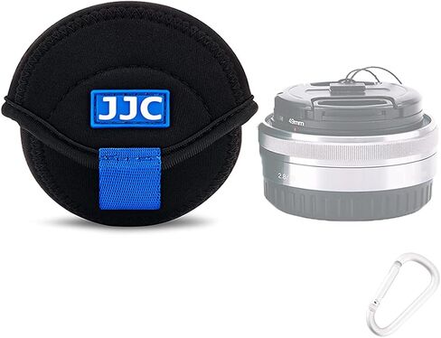 JJC Small Neoprene Camera Lens Pouch Case, Fits Lens up to 2.4 x 1.6inches | Water-Resistnat, Fold Over Closure, Compatible with Canon EF-M 22mm f/2, Sony E PZ 16-50mm f/3.5-5.6, Fujifilm XF27 f/2.8 in Saudi Arabia