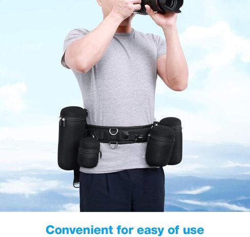 بور اكسترا حافظة عدسة بسحاب 4X مع نيوبرين واقي سميك لعدسة كاميرا DSLR (متوافقة مع كانون ونيكون وسوني واوليمبوس وباناسونيك) تتضمن: S وM وL وXL in Kuwait