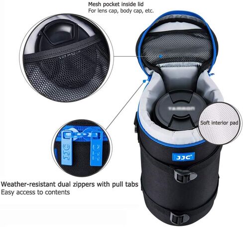 JJC Camera Lens Pouch Case for Canon RF 800mm f11 Tamron SP 150-600mm Sigma 150-600mm 150-500mm Nikon Nikkor AF-S 200-500mm & More, Zipper Polyester Lens Protective Bag Interior Size 4.9x11.4" in Saudi Arabia